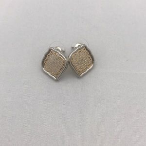 Gold and silver stud earrings